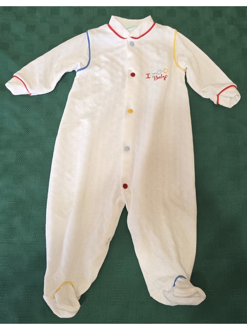 Vintage 90s Izod Baby Romper Sleeper Sz3-6 Months